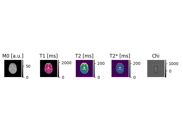 M0 [a.u.], T1 [ms], T2 [ms], T2* [ms], Chi