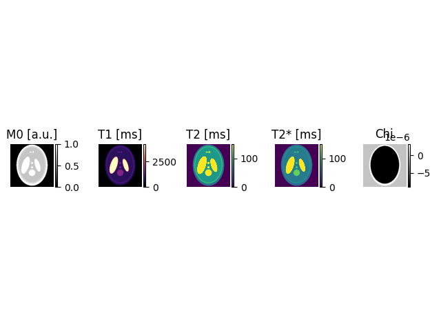 M0 [a.u.], T1 [ms], T2 [ms], T2* [ms], Chi